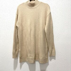 Zara Wool High-Neck Sweater wool blend light camel S